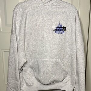Unisex Lonely Ghost Light Gray Hoodie - Large